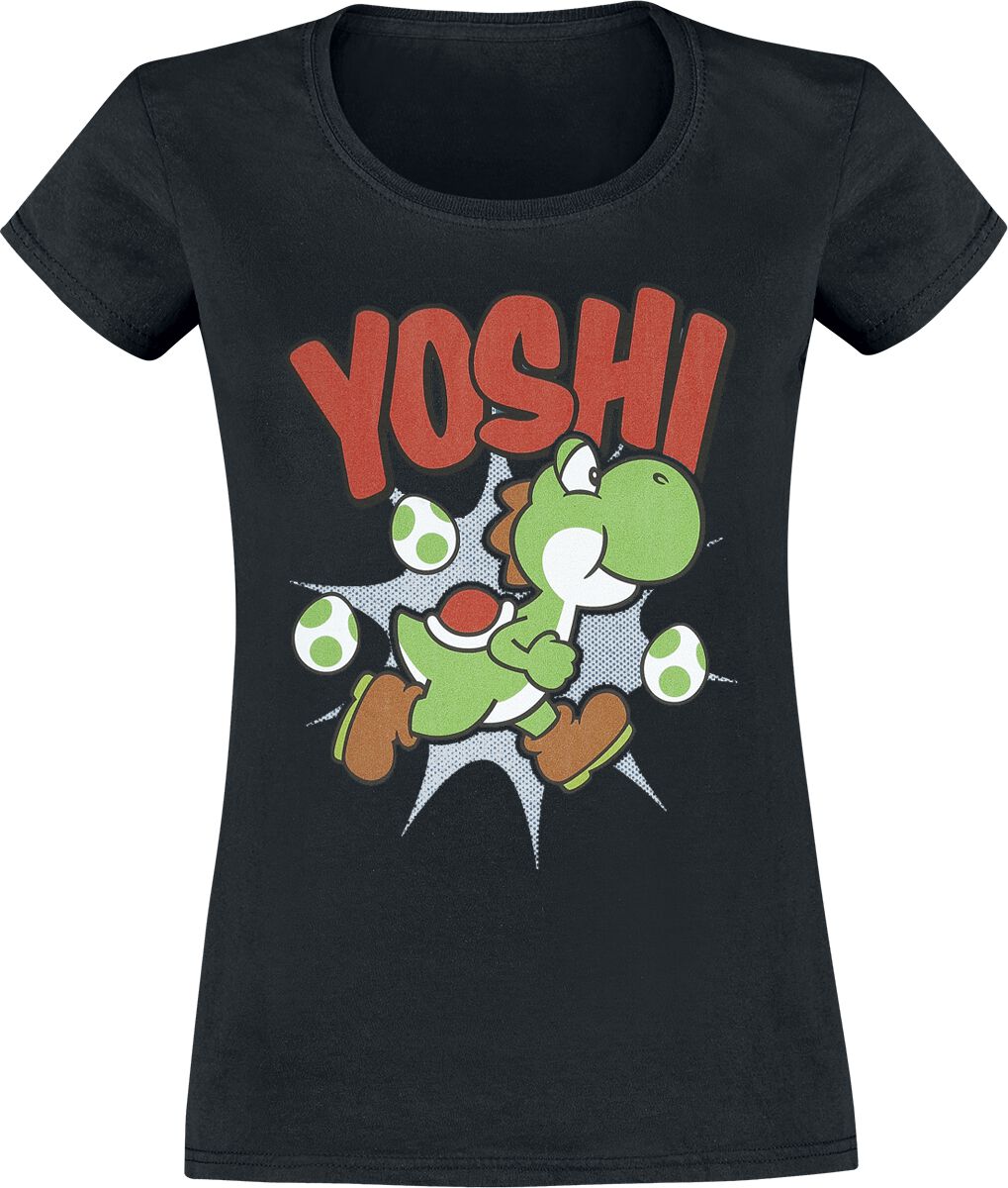 Super Mario - Gaming T-Shirt - Yoshi - M bis XXL - für Damen - Größe XXL - schwarz von Super Mario