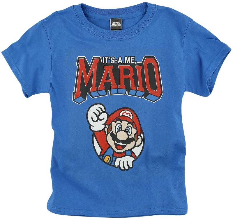 Super Mario - Gaming T-Shirt für Kinder - Kids - It's A Me, Mario - für Mädchen & Jungen - blau von Super Mario