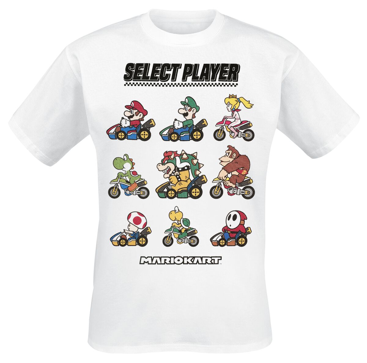 Super Mario Kart - Choose Your Driver T-Shirt weiß in S von Super Mario