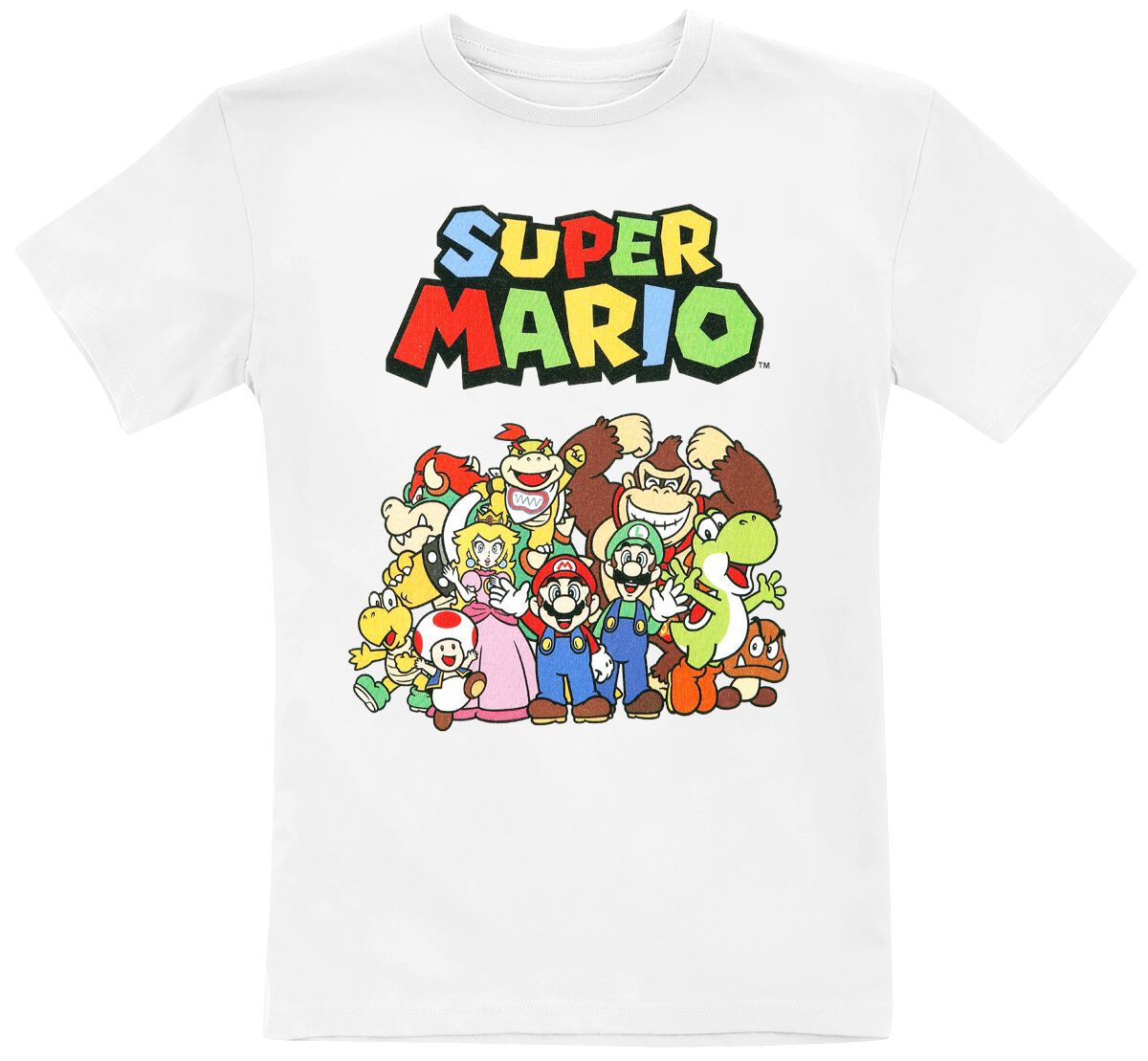 Super Mario Kids - Charaktere T-Shirt weiß in 128 von Super Mario