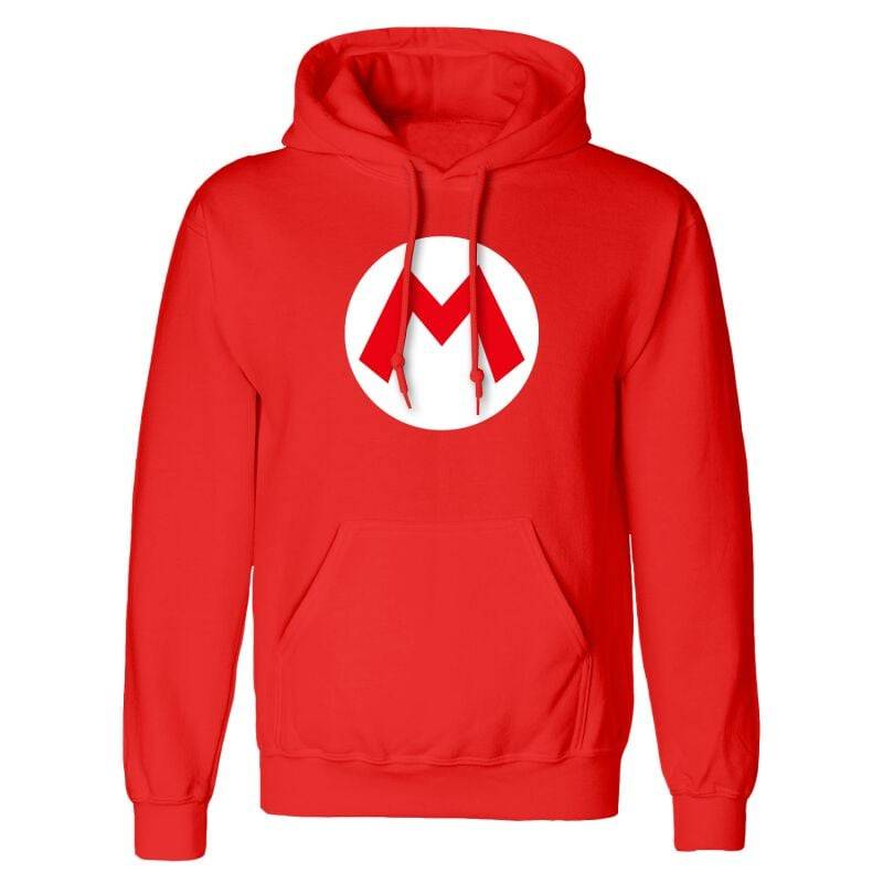 Super Mario Mario Badge Kapuzenpullover rot in XXL von Super Mario