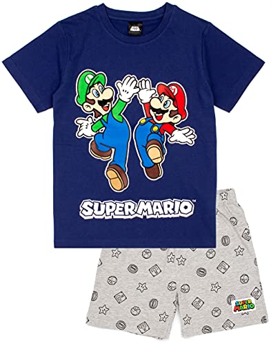 Super Mario Nintendo Pyjamas Jungen Kinder Luigi Blau oder Rot Kurze PJs 4-5 Jahre von Super Mario