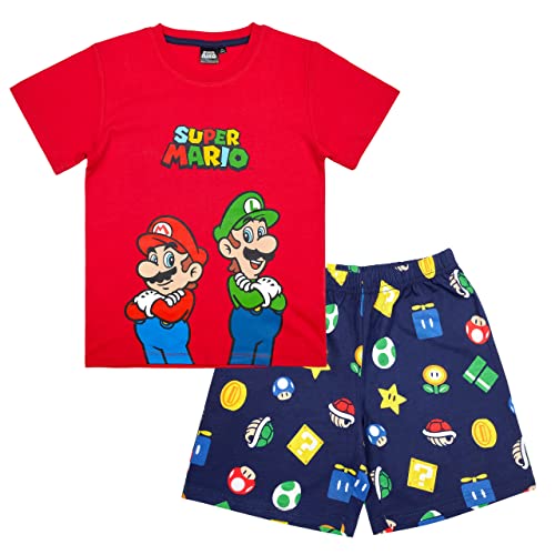 SUPER MARIO Pyjama Kurzarm Schlafanzug (104, Rot) von SUPER MARIO