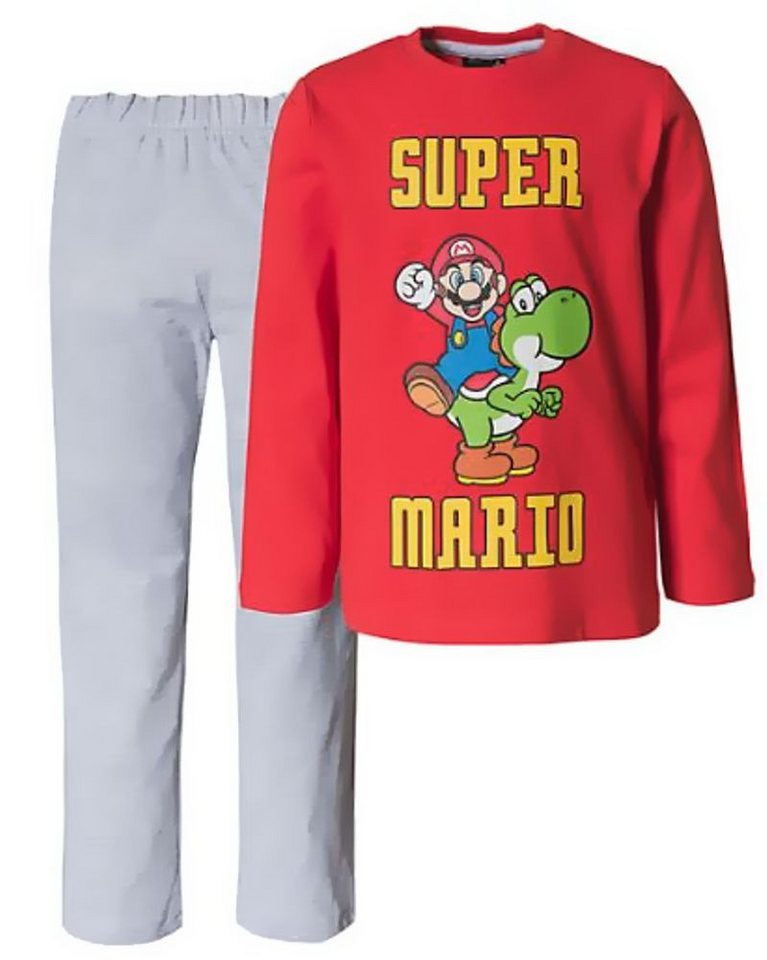 Super Mario Pyjama SUPER MARIO langer Kinder Schlafanzug Jungen 104 116 128 140 152 langer Kinder Schlafanzug von Super Mario