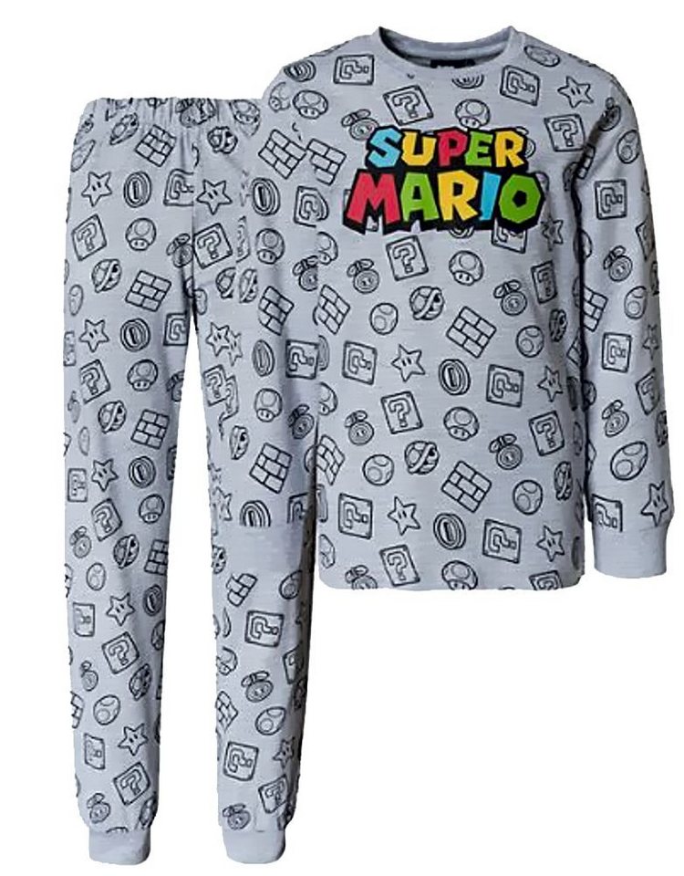 Super Mario Pyjama SUPER MARIO Pyjama Kinder Schlafanzug lang Jungen und Mädchen von Super Mario