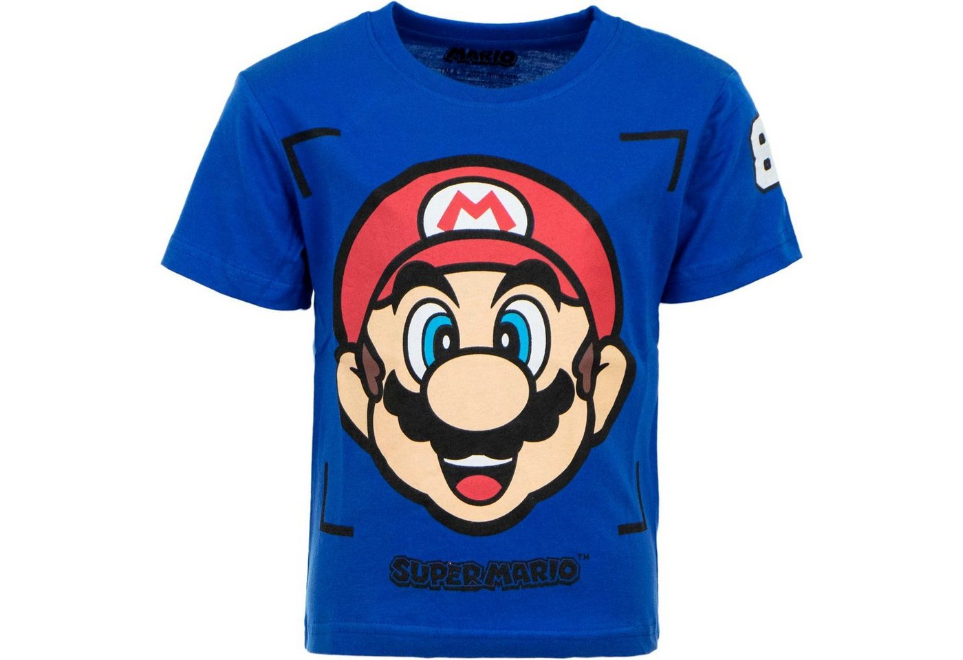 Super Mario T-Shirt Super Mario Jungen kurzarm Shirt Gr. 98 bis 128, 100% Baumwolle, Blau von Super Mario