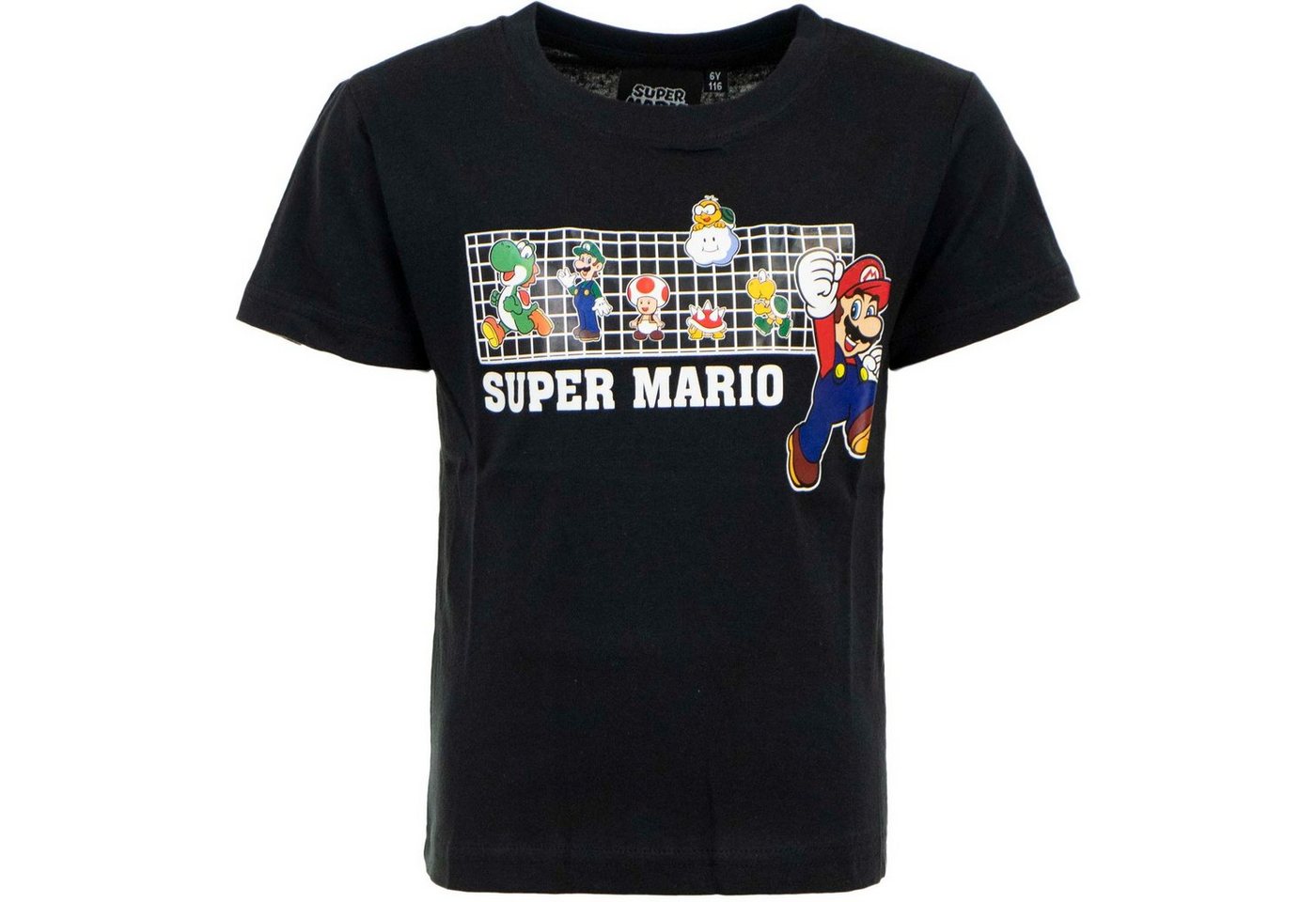 Super Mario T-Shirt Super Mario and Friends Kinder kurzarm Shirt Gr. 98 bis 128, 100% Baumwolle von Super Mario