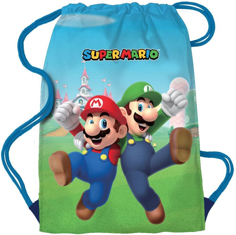 Super Mario Turnbeutel SUPER MARIO Turnbeutel Tasche Rucksack Gymbag Beutel 39x29 cm Jungen und Mädchen + Erwachsene von Super Mario