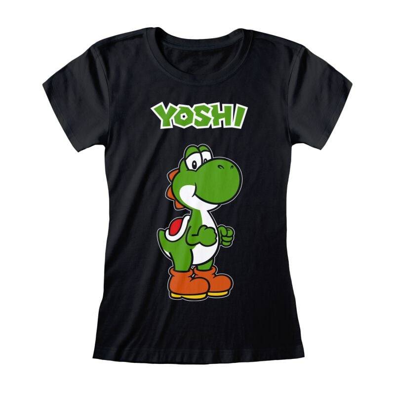 Super Mario Yoshi Name Tag T-Shirt schwarz in XL von Super Mario