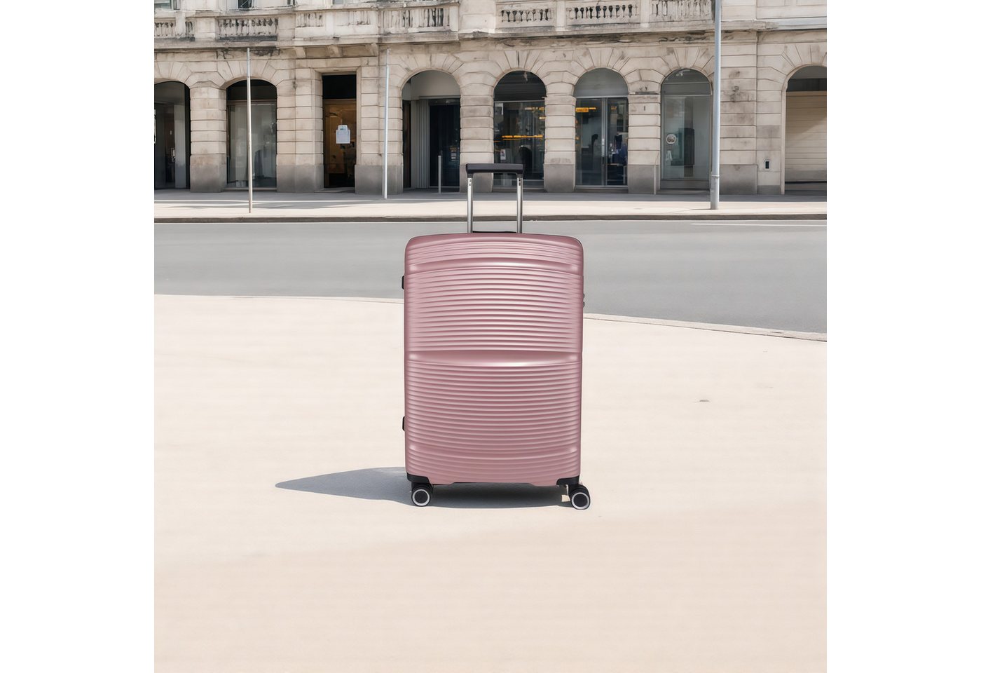 Super Solu Hartschalen-Trolley 28 Zoll / 76cm Hartschalenkoffer aus PP-Kunststoff, Reisekoffer, 4 Rollen, 360° Doppelrollen, Rosa, TSA-Zahlenschloss von Super Solu