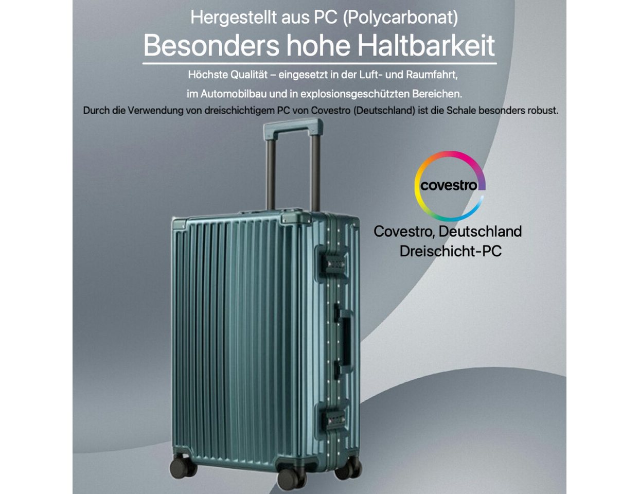 Super Solu Hartschalen-Trolley Alu-Rahmen Hartschalenkoffer aus Smart Polycarbonat, 4 Rollen, 24 Zoll Dunkelgrün, Schnappverschlüssen mit 2 TSA Nummern-Schloss Super Solu Hartschalen-Trolley Alu-Rahmen Hartschalenkoffer aus Smart Polycarbonat, 4 Rollen, 24 Zoll Dunkelgrün, Schnappverschlüssen mit 2 TSA Nummern-Schloss von Super Solu