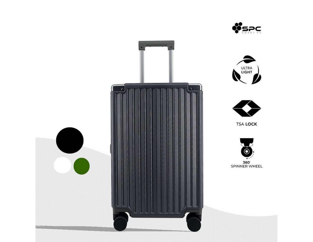 Super Solu Hartschalen-Trolley Alu-Rahmen Hartschalenkoffer aus Smart Polycarbonat, 4 Rollen, 24 Zoll Schwarz, Schnappverschlüssen mit 2 TSA Nummern-Schloss Super Solu Hartschalen-Trolley Alu-Rahmen Hartschalenkoffer aus Smart Polycarbonat, 4 Rollen, 24 Zoll Schwarz, Schnappverschlüssen mit 2 TSA Nummern-Schloss von Super Solu
