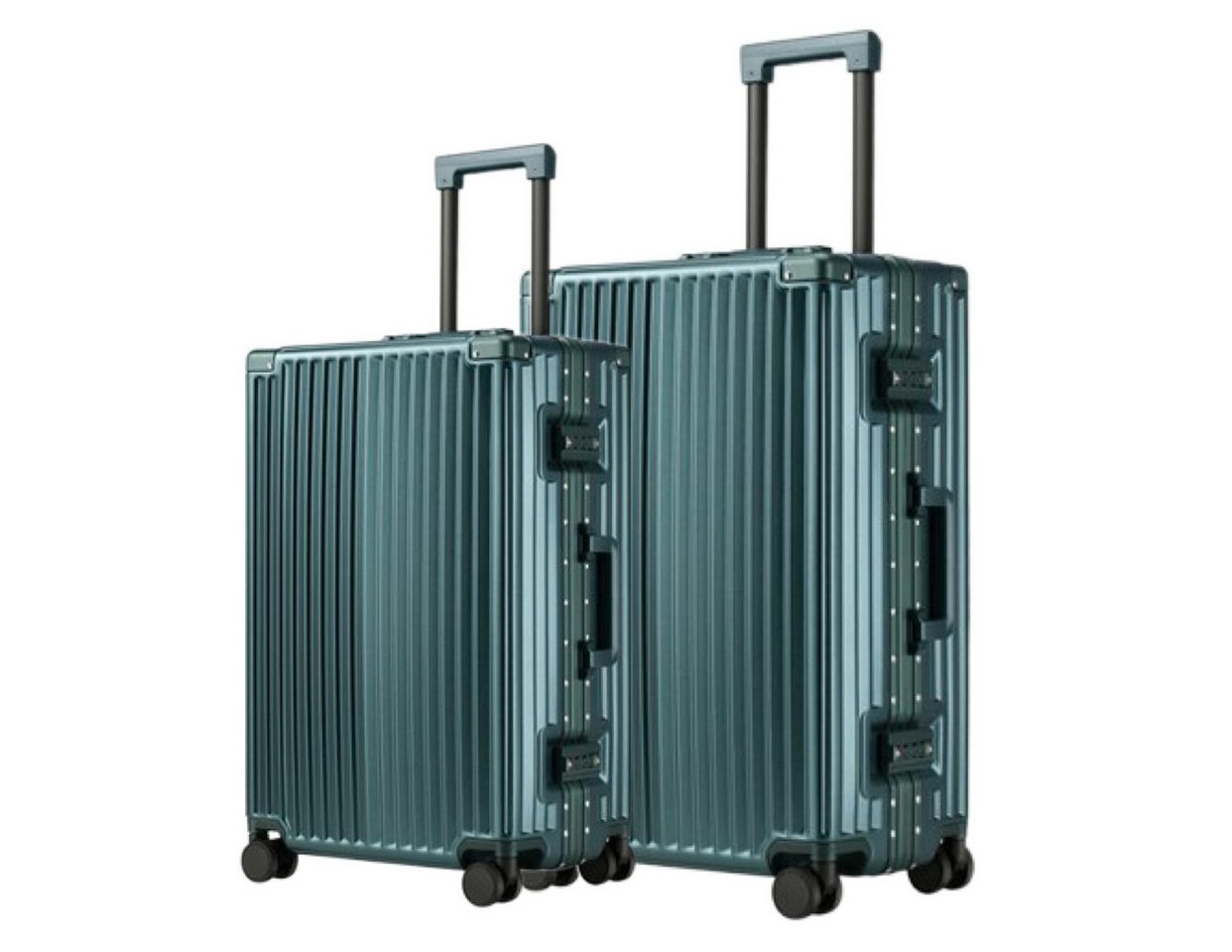 Super Solu Hartschalen-Trolley Alu-Rahmen Hartschalenkofferset (24''+28) aus Polycarbonat, 4 Rollen, Doppelrollen mit Stopper, 2 TSA-Zahlenschlösser mit Schnappverschluss von Super Solu