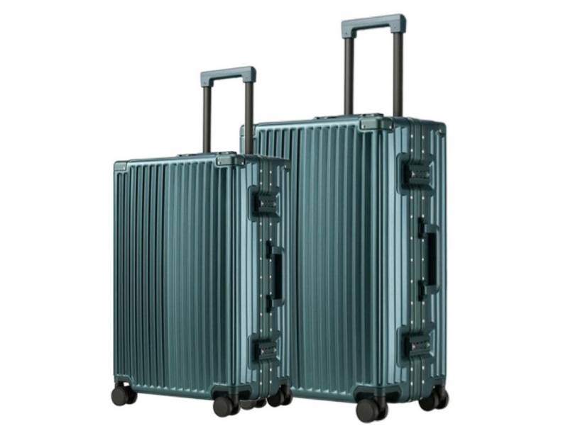 Super Solu Hartschalen-Trolley Alu-Rahmen Hartschalenkofferset (24''+28) aus Polycarbonat, 4 Rollen, Doppelrollen mit Stopper, 2 TSA-Zahlenschlösser mit Schnappverschluss von Super Solu