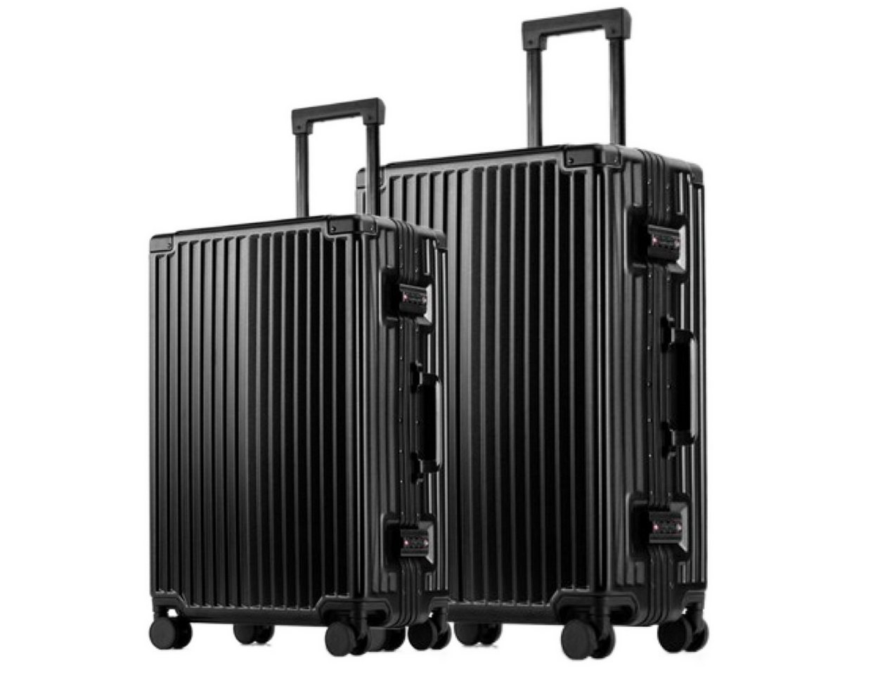 Super Solu Hartschalen-Trolley Alu-Rahmen Hartschalenkofferset (24''+28) aus Polycarbonat, 4 Rollen, Doppelrollen mit Stopper, 2 TSA-Zahlenschlösser mit Schnappverschluss von Super Solu