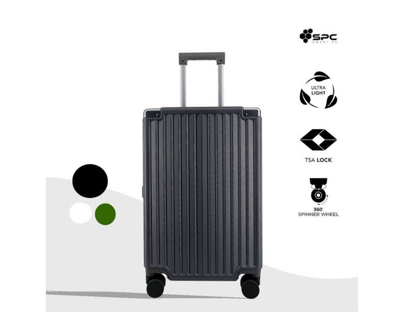 Super Solu Hartschalen-Trolley Alu-Rahmen Hartschalenkoffer 28 Zoll aus PC mit Schnappverschluss, 4 Rollen, 79cm, Schwarz, Polycarbonat-Hartschale, TSA-Schloss, Reisekoffer von Super Solu