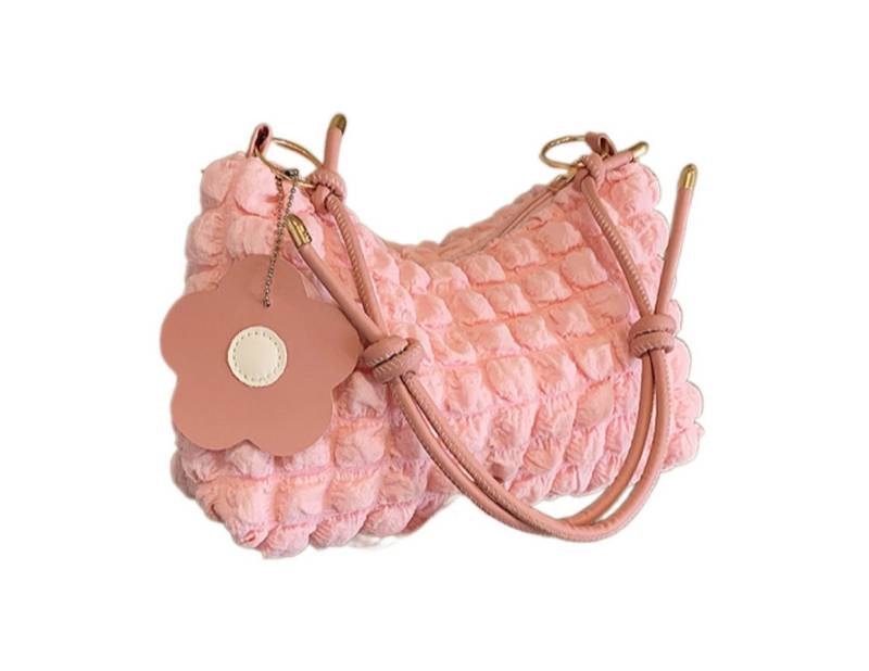 Super Solu Schultertasche Puffer Cloud Bag, Damen Umhängetasche Handtasche in Wolken-Style (Rosa, 1-tlg., 8*16*27cm(B/H/T), ultraleichte Stofftasche, flexibel als Schulter- & Unterarmtasche von Super Solu