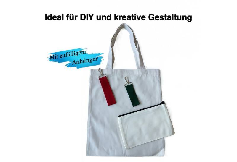 Super Solu Shopper Canvas Tote Bag Damen, Stofftaschen mit Print oder Stickerei (Beige, 4-tlg., 31*36cm L/H), Leichte Schultertasche, Praktische Einkaufstasche von Super Solu
