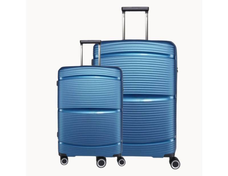 Super Solu Trolleyset Koffer-Set aus PP-Kunstsoff, leichter Hartschalenkoffer/ Reisekoffer, 4 Rollen, (Set, 2 tlg., 20Zoll+28Zoll), Blau, 360° Doppelrollen, TSA-Zahlenschloss von Super Solu