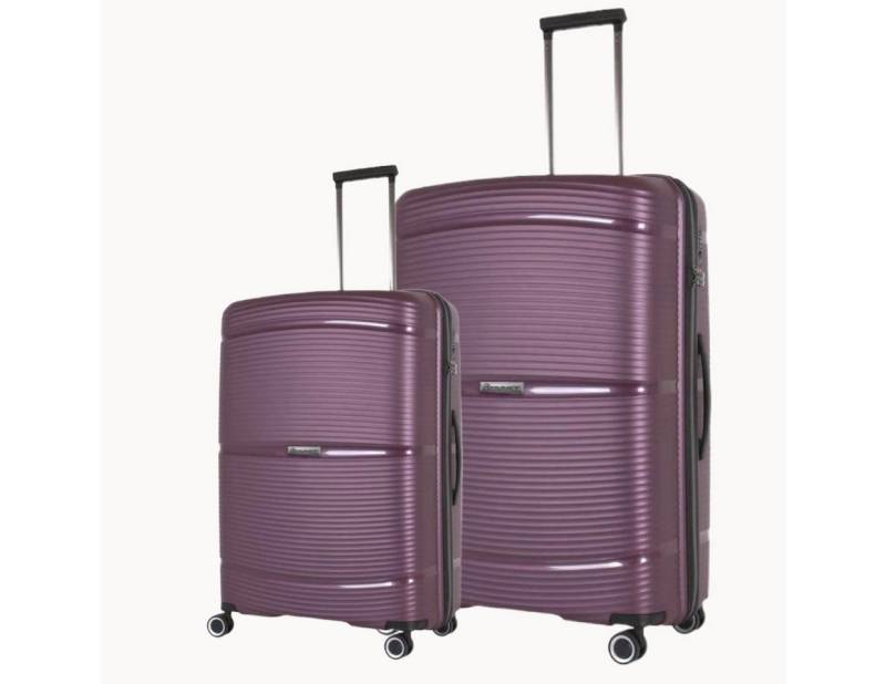 Super Solu Trolleyset Koffer-Set aus PP-Kunstsoff, leichter Hartschalenkoffer/ Reisekoffer, 4 Rollen, (Set, 2 tlg., 20Zoll+28Zoll), Lila, 360° Doppelrollen, TSA-Zahlenschloss von Super Solu