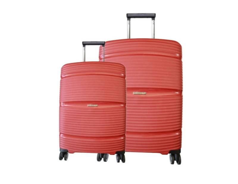 Super Solu Trolleyset Koffer-Set aus PP-Kunstsoff, leichter Hartschalenkoffer/ Reisekoffer, 4 Rollen, (Set, 2 tlg., 20Zoll+28Zoll), Rot, 360° Doppelrollen, TSA-Zahlenschloss von Super Solu