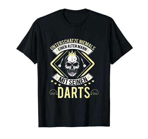 Herren Alter Mann lustiges Dart Darten Darts T-Shirt von Super lustige Dart Outfits