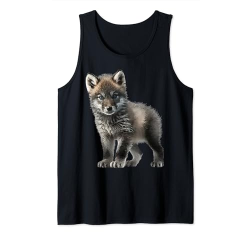 Flauschig weich und kuschelig Super süßes Baby Wolf Motiv Tank Top von Super süßes Baby Wolf Motiv