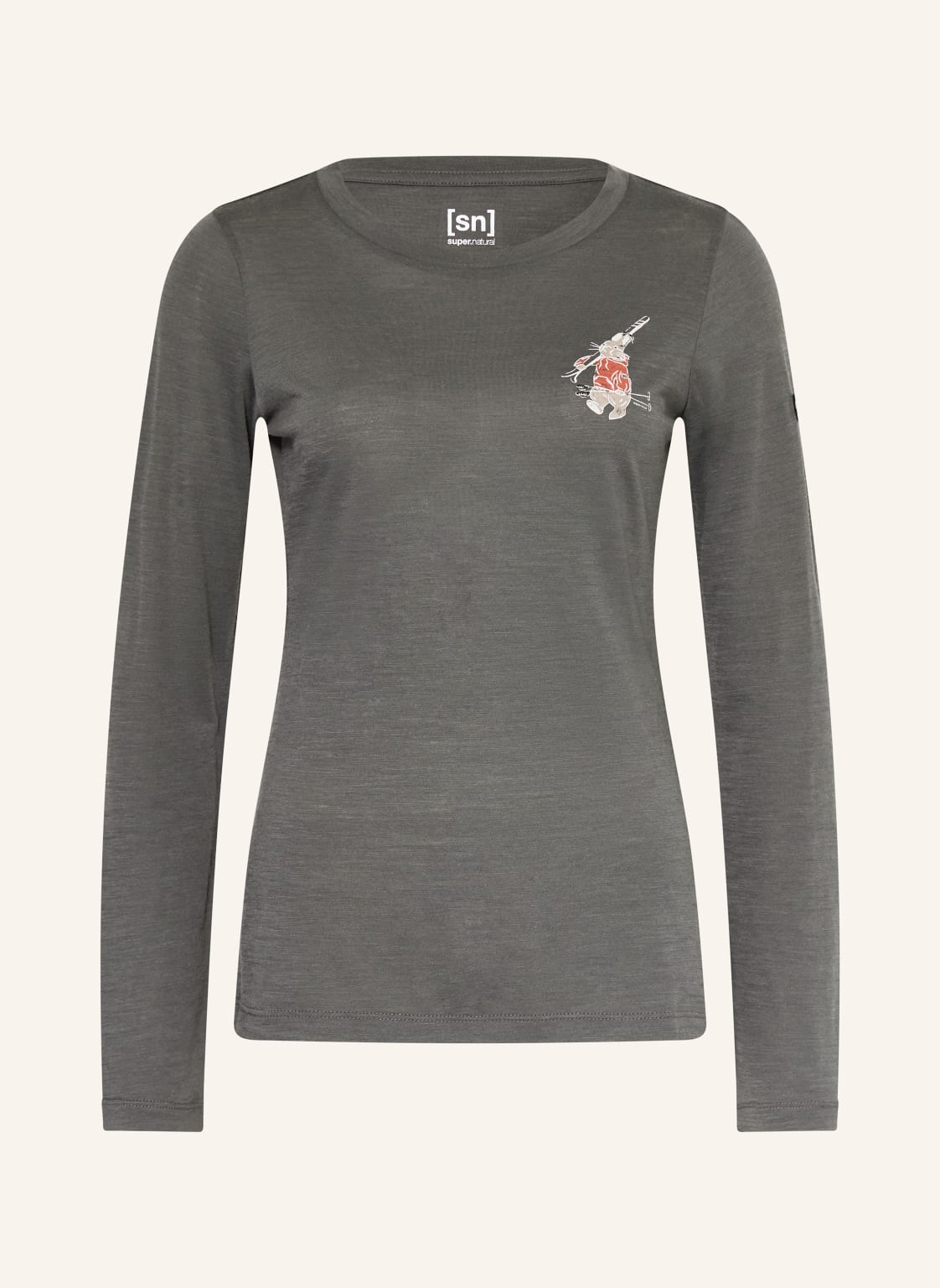 Super.Natural Funktionsshirt Lil Ski Bunny Mit Merinowolle grau von Super.Natural