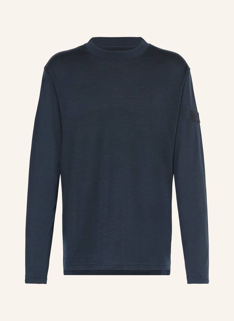 Super.Natural Longsleeve Casual Mit Merinowolle blau von Super.Natural