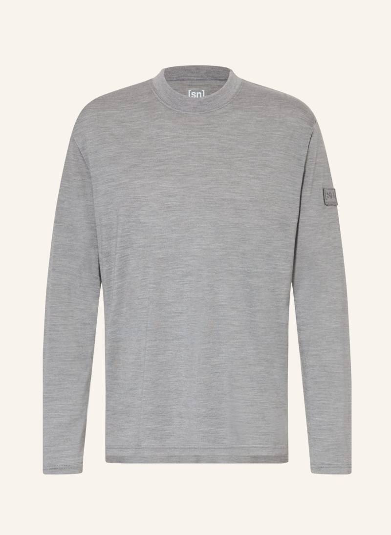 Super.Natural Longsleeve Casual Mit Merinowolle grau von Super.Natural