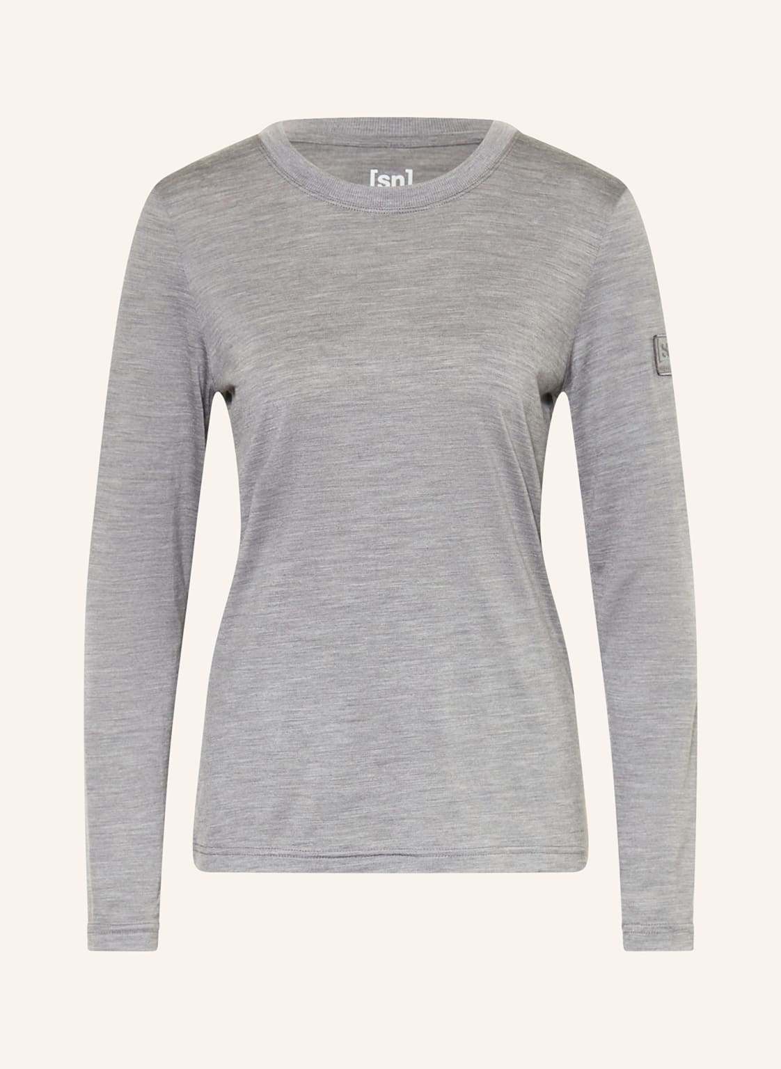 Super.Natural Longsleeve Casual Rib Mit Merinowolle grau von Super.Natural