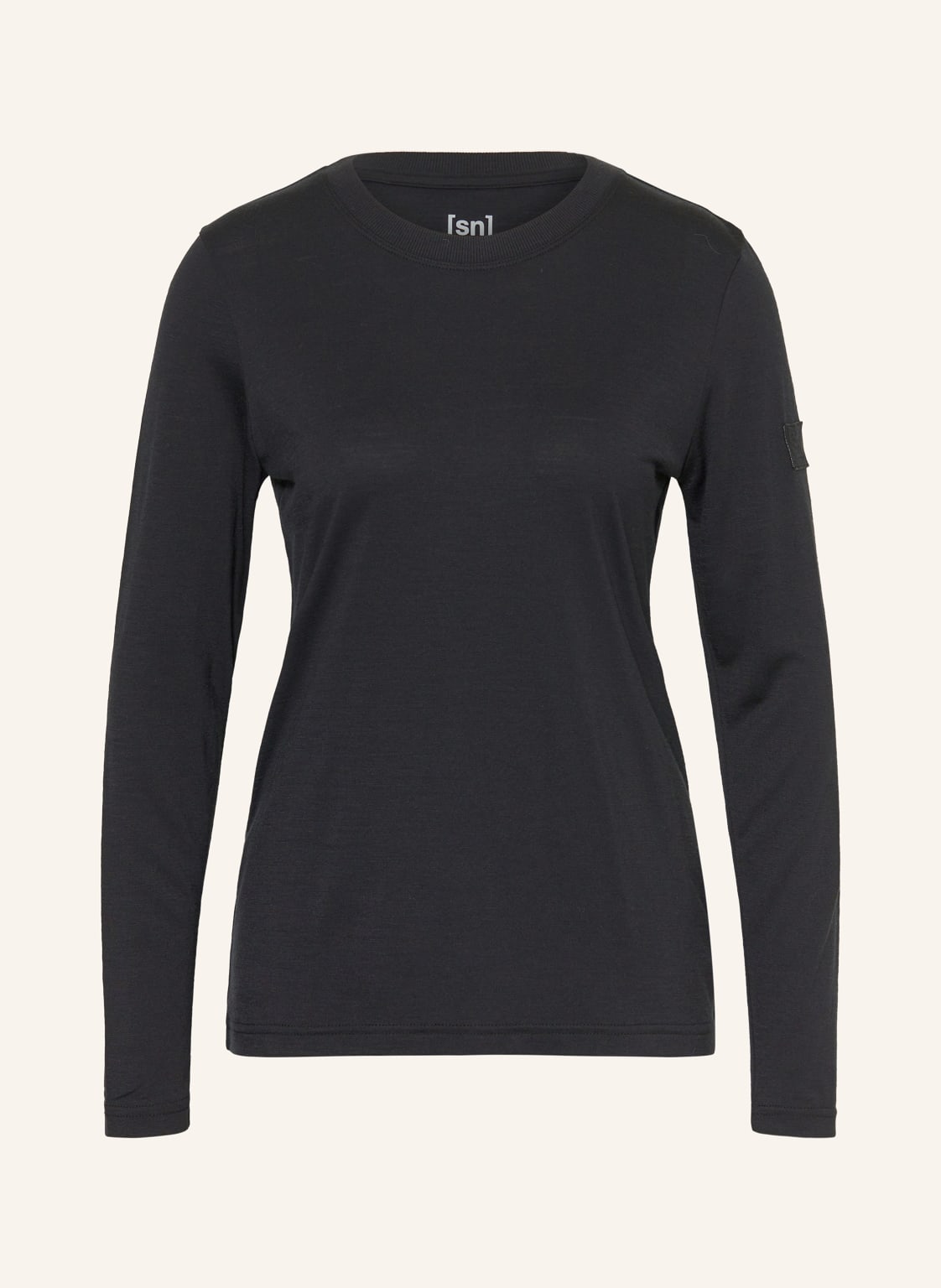 Super.Natural Longsleeve Casual Rib Mit Merinowolle schwarz von Super.Natural