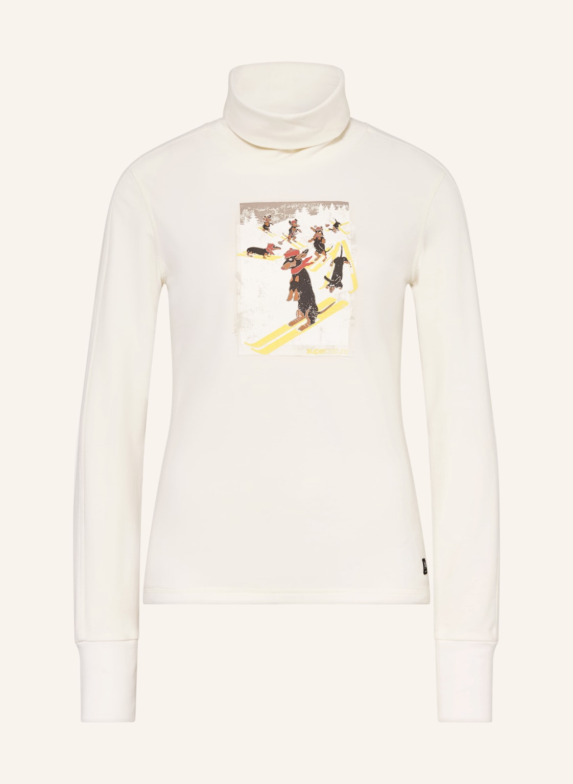 Super.Natural Longsleeve Dachshund Mit Merinowolle weiss von Super.Natural