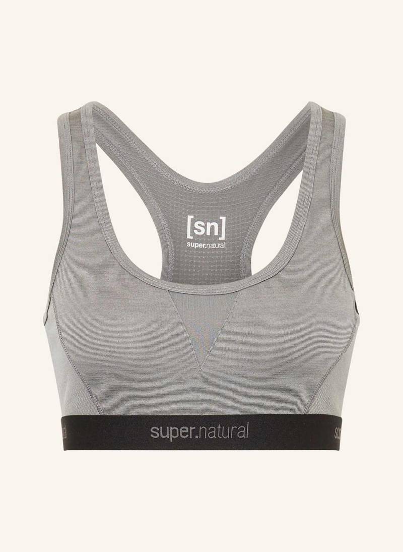 Super.Natural Sport-Bh tundra220 Semplice Mit Merinowolle grau von Super.Natural