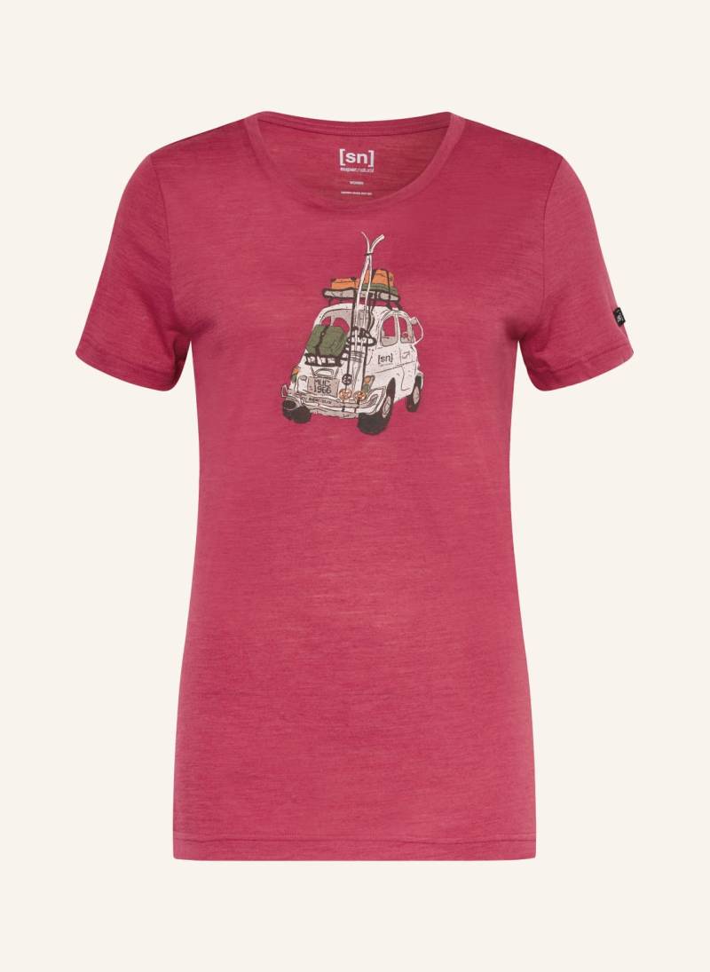 Super.Natural T-Shirt Little Heartwood Mit Merinowolle rot von Super.Natural