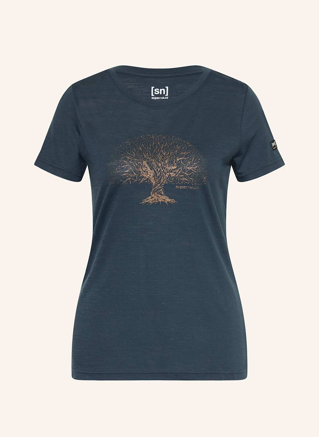 Super.Natural T-Shirt Tree Of Knowledge Mit Merinowolle blau von Super.Natural