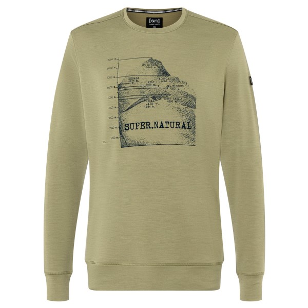 super.natural - 7 Peaks Crew - Pullover Gr 46 - S;48/50 - M;52 - L;54 - XL;56 - XXL braun;oliv von Super.Natural