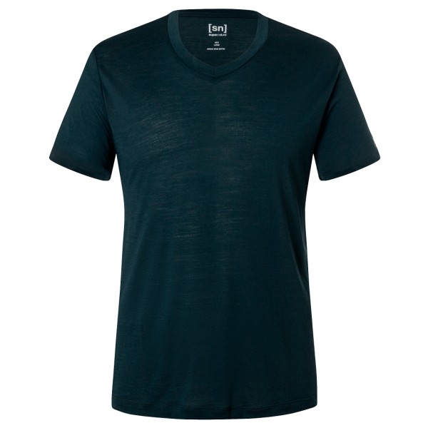 super.natural - Sierra 140 V Neck - T-Shirt Gr 46 - S blau/schwarz von Super.Natural