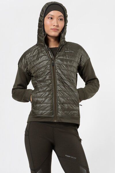 super.natural Sportjacke W WARM UP ALOOF JACKET Merino Jacke mit Primaloft Bio und Softshell von Super.Natural