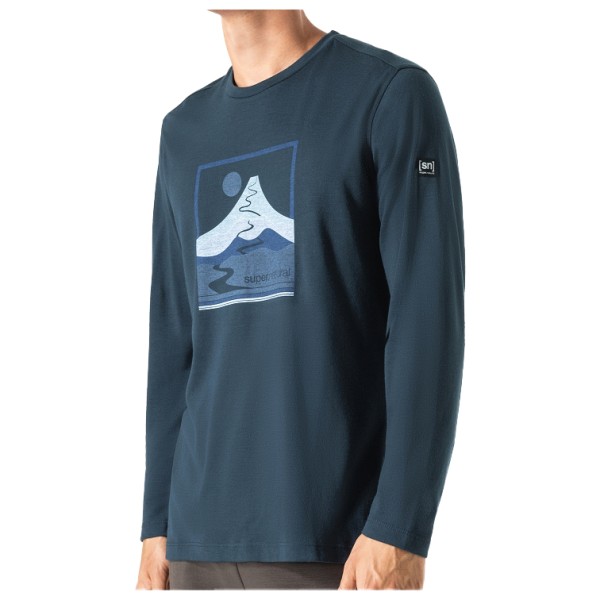 super.natural - Trace Hill L/S - Longsleeve Gr S blau von Super.Natural