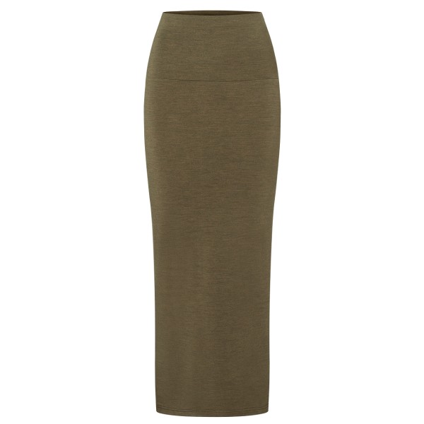 super.natural - Women's Cosy Skirt - Rock Gr M braun/oliv von Super.Natural