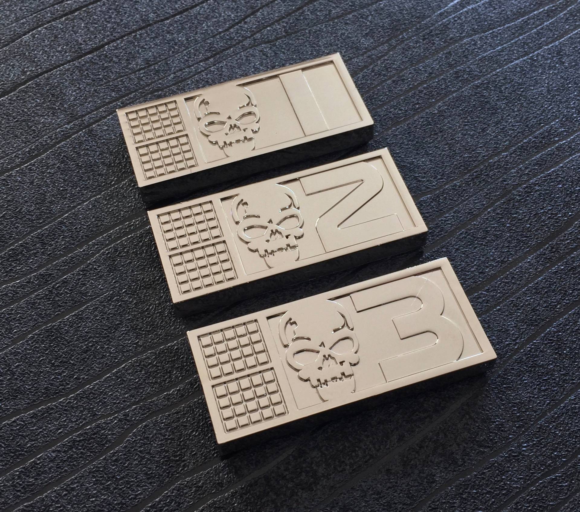 Metall Biochip 3Er Set Helm Gunnar Bagman Befestigung 3 M Backing Tape von Super6props