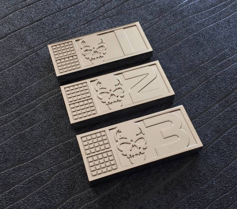 Metall Biochip 3Er Set Helm Gunnar Bagman Befestigung 3 M Backing Tape von Super6props