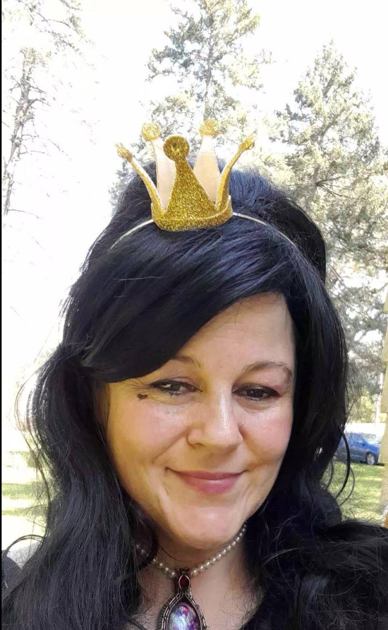 Mini Gold Glitzer Krönchen Haarband Herzdame Kostüm von SuperAwwwsome