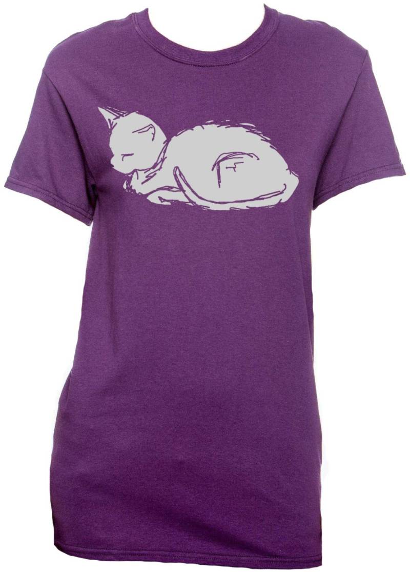 Unisex Schlafende Katze T Shirt | 4 Farbvarianten von SuperBitKicks