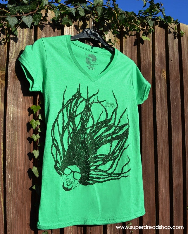Super Dread Natty Dreadlocks Damen T-Shirt - Grün von SuperDreadShop