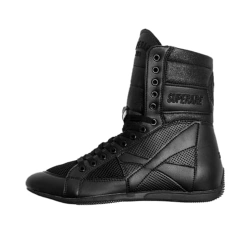 SUPERARE Boxschuhe - MMA Kickboxen Pro Kampfstiefel und Training Workout Schuhe für Damen und Herren, Schwarz, 45.5 EU von Superare Fight Goods