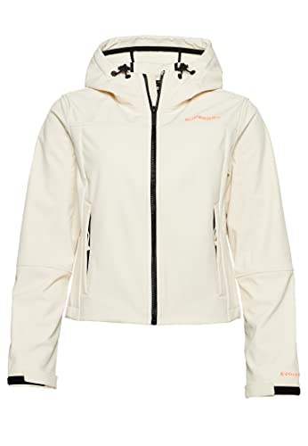 SUPERDRY Damen CODE TREKKER Softshell-Kapuzenjacke Reisweiß 40 von Superdry