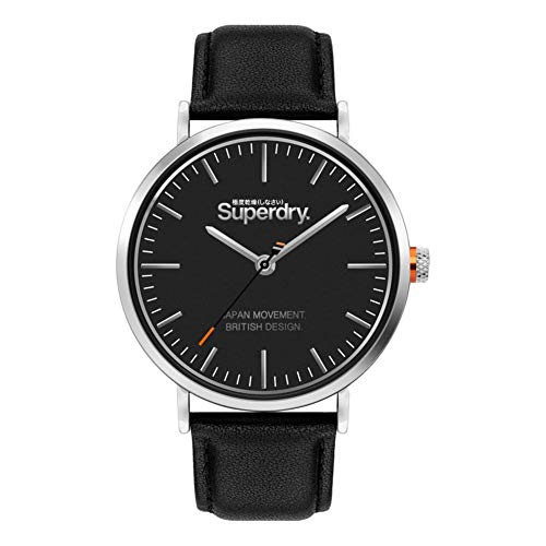 Superdry Analoge Herren-Armbanduhr mit schwarzem Zifferblatt, SYG287B, Schwarz, Armband Superdry Analoge Herren-Armbanduhr mit schwarzem Zifferblatt, SYG287B, Schwarz, Armband von Superdry
