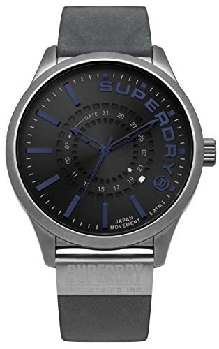 Superdry Herren Analog Quarz Uhr mit Leder Armband SYG233U von Superdry